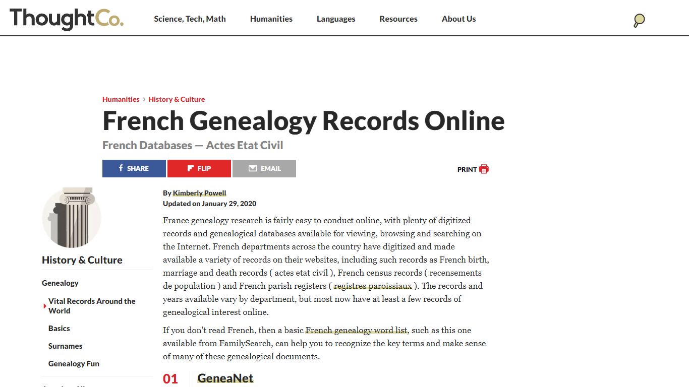 French Genealogy Online Databases and Records